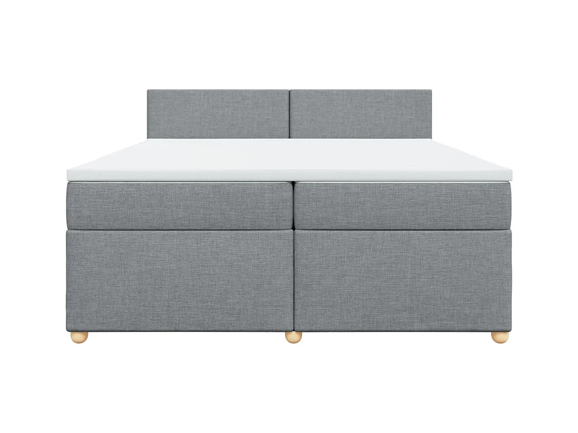 Boxspringbett mit Matratze Hellgrau 200x200 cm Stoff