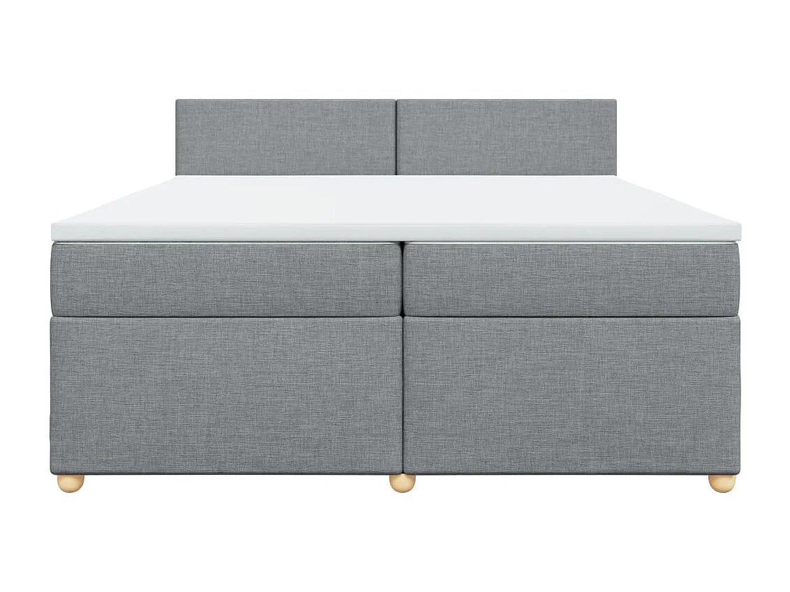 Cama com molas/colchão 200x200 cm tecido cinza-claro