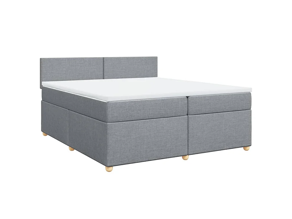 Sommier à lattes de lit avec matelas Gris clair 200x200cm Tissu