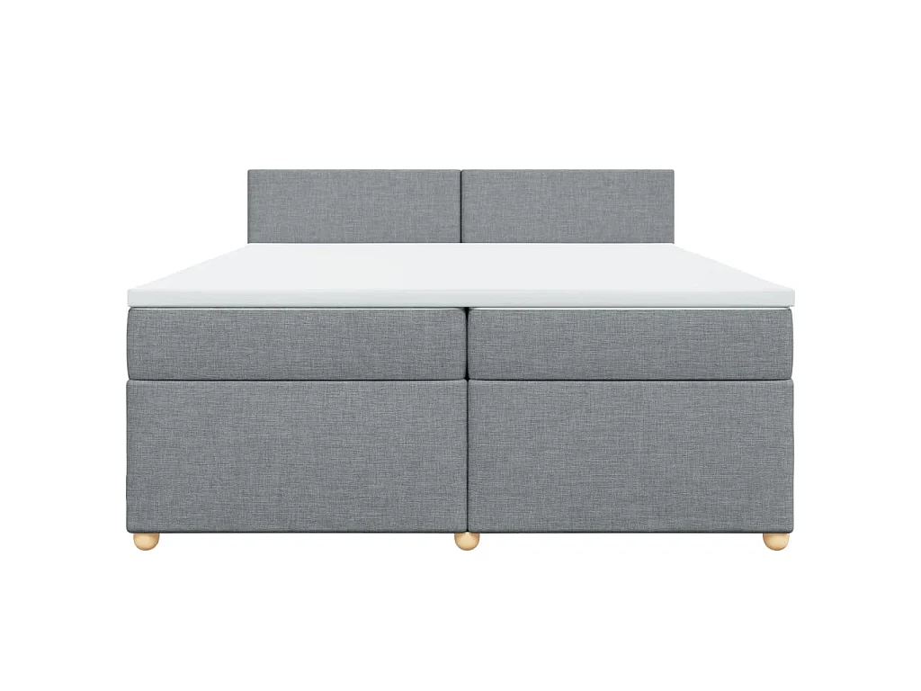 Sommier à lattes de lit avec matelas Gris clair 200x200cm Tissu