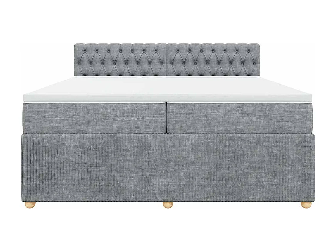 Sommier à lattes de lit avec matelas Gris clair 200x200cm Tissu