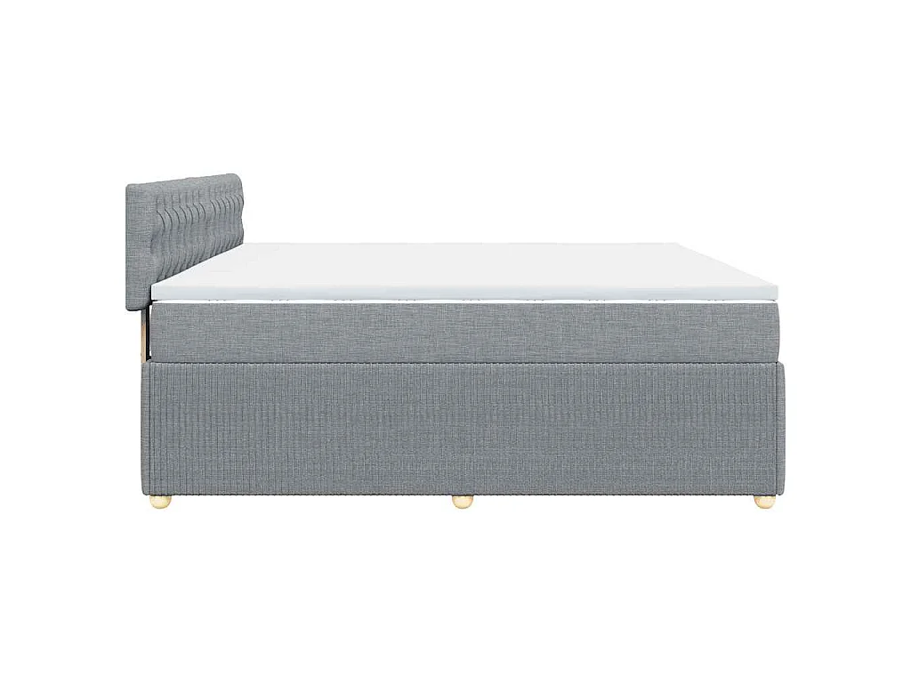 Boxspringbett mit Matratze Hellgrau 200x200 cm Stoff