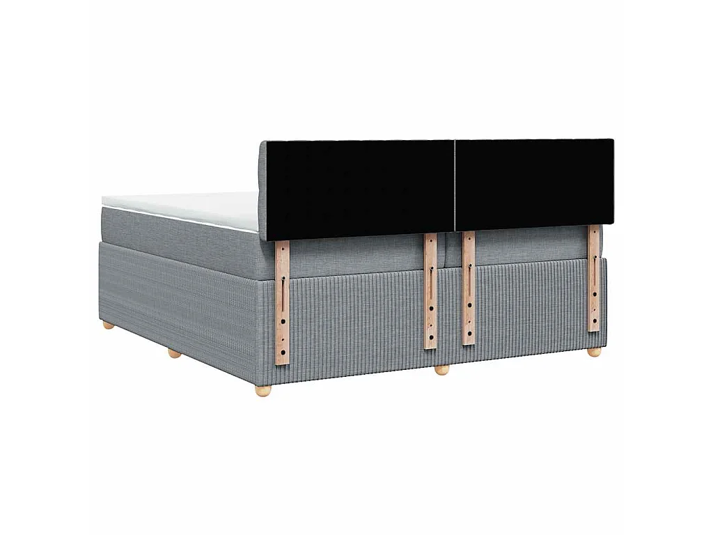 Boxspringbett mit Matratze Hellgrau 200x200 cm Stoff