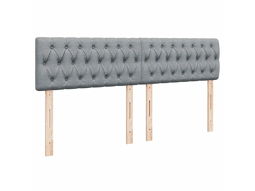 Boxspringbett mit Matratze Hellgrau 200x200 cm Stoff