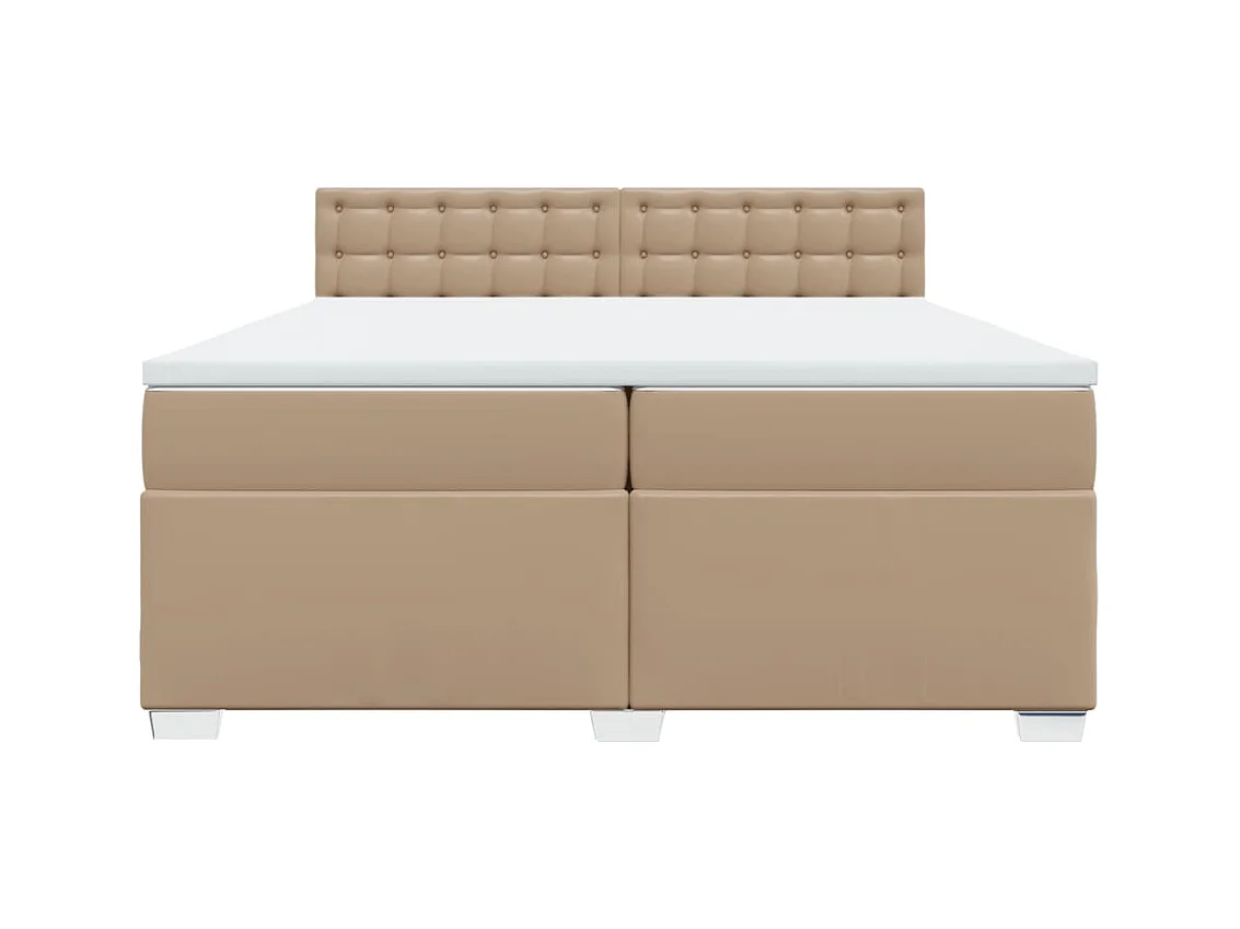 Boxspringbett Matratze Cappuccino-Braun 200x200cm Kunstleder