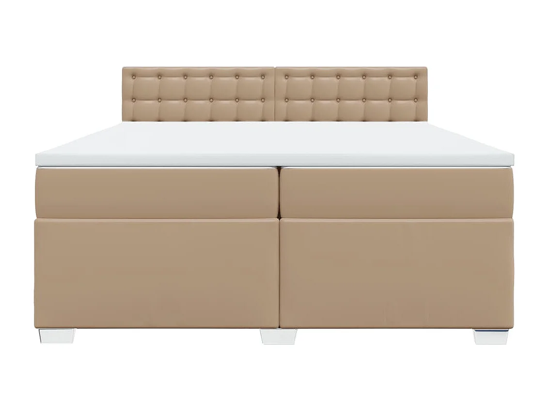 Boxspringbett Matratze Cappuccino-Braun 200x200cm Kunstleder