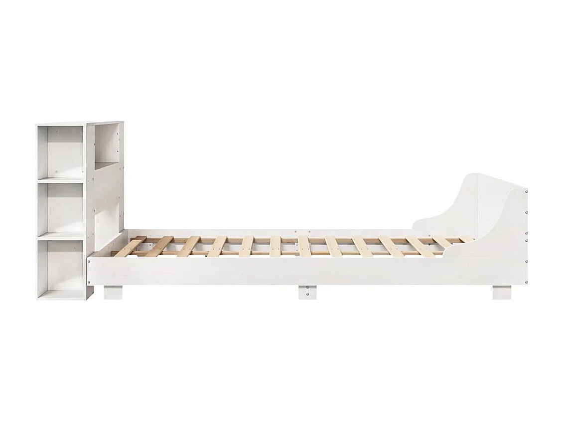 Bedframe zonder matras massief grenenhout wit 150x200 cm