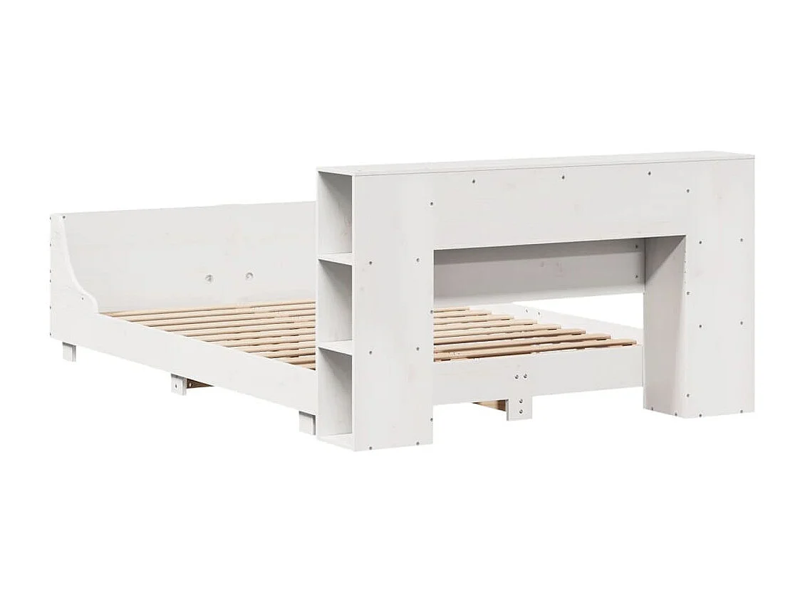 Bedframe zonder matras massief grenenhout wit 150x200 cm