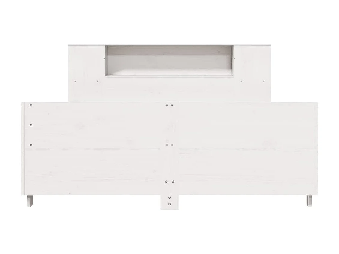 Bedframe zonder matras massief grenenhout wit 150x200 cm