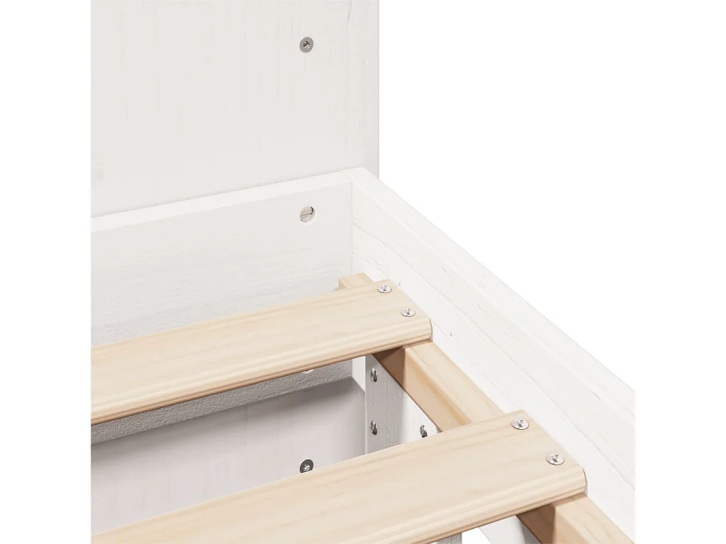 Bedframe zonder matras massief grenenhout wit 150x200 cm