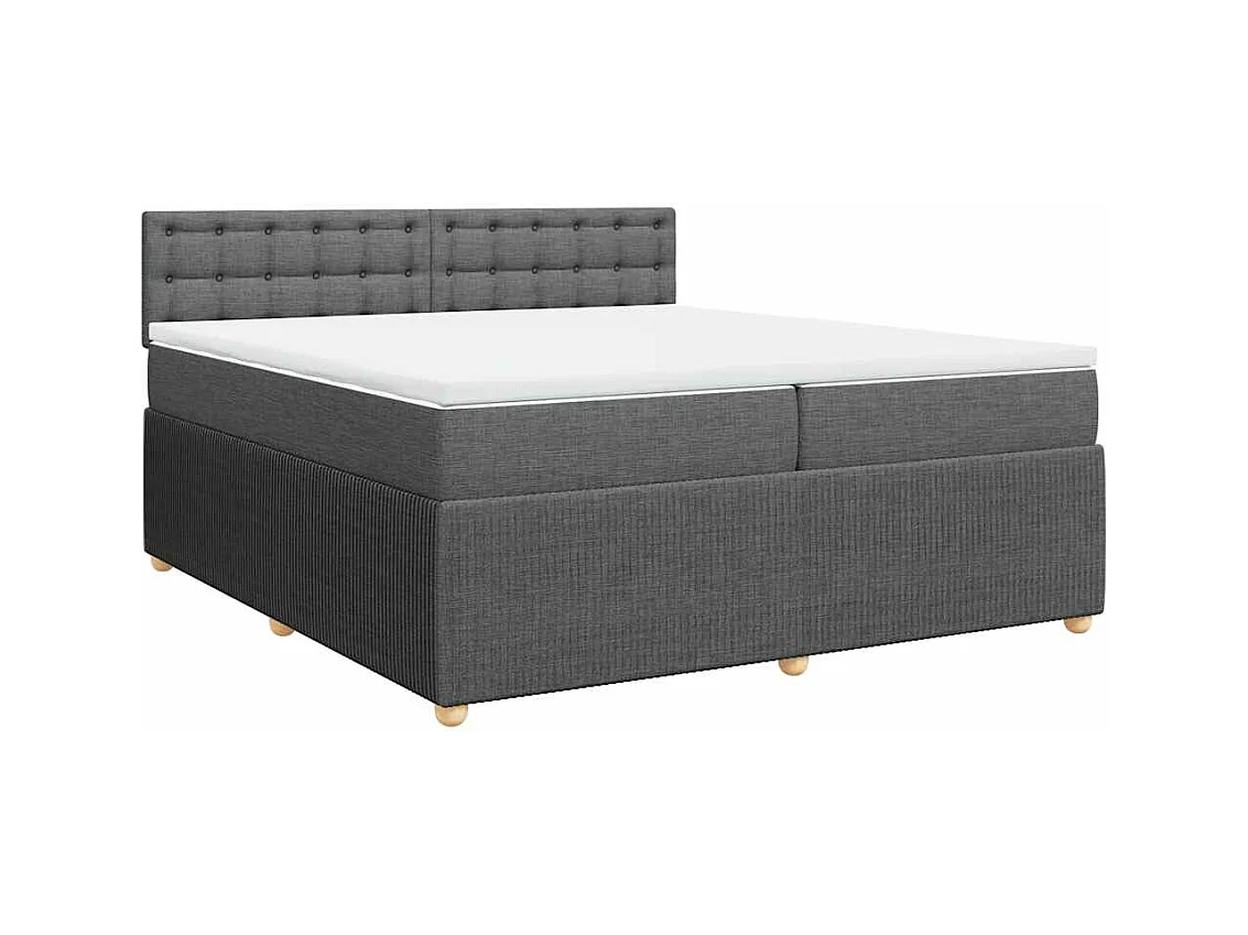 Boxspringbett mit Matratze Dunkelgrau 200x200 cm Stoff