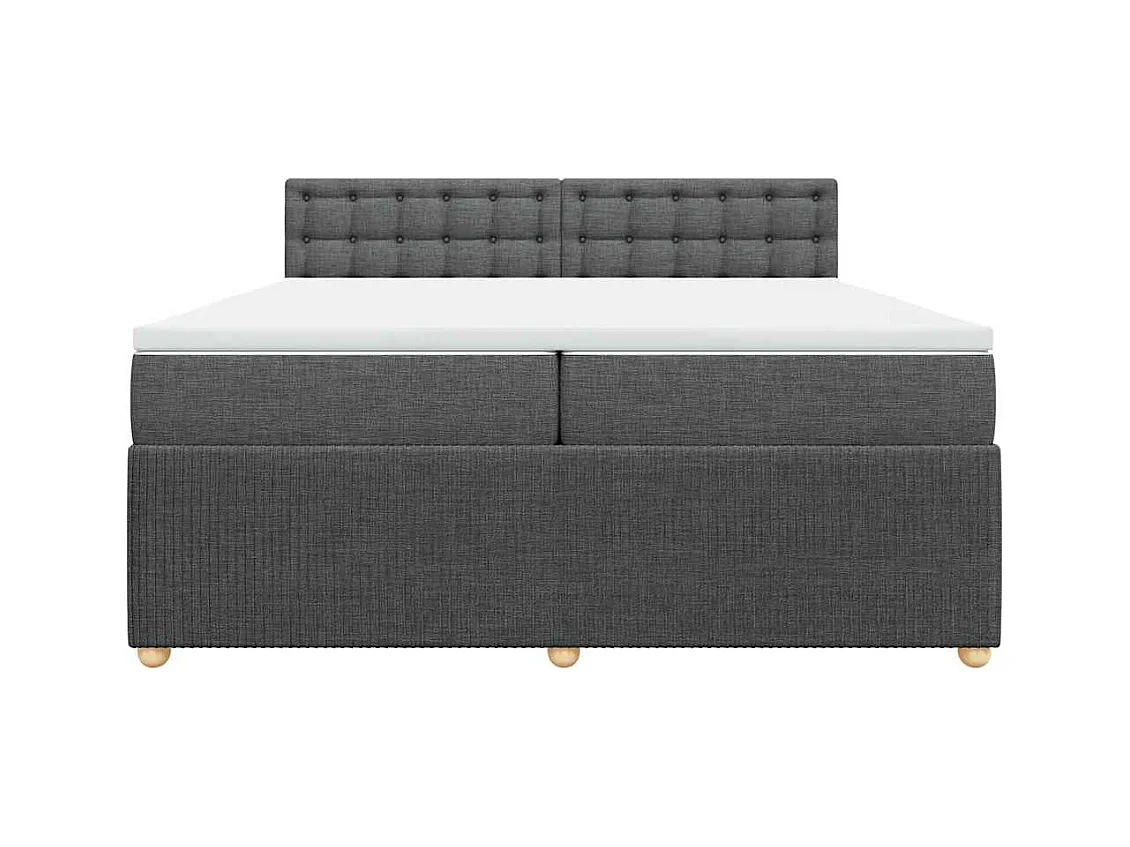 Boxspringbett mit Matratze Dunkelgrau 200x200 cm Stoff