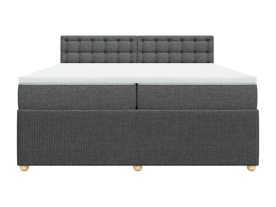 Sommier à lattes de lit avec matelas Gris foncé 200x200cm Tissu