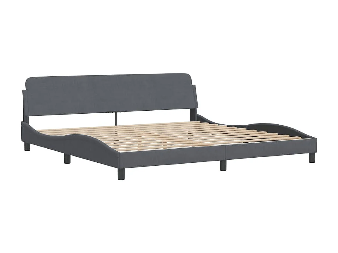 Bedframe met LED zonder matras "Hanko"  fluweel donkergrijs 200x200 cm