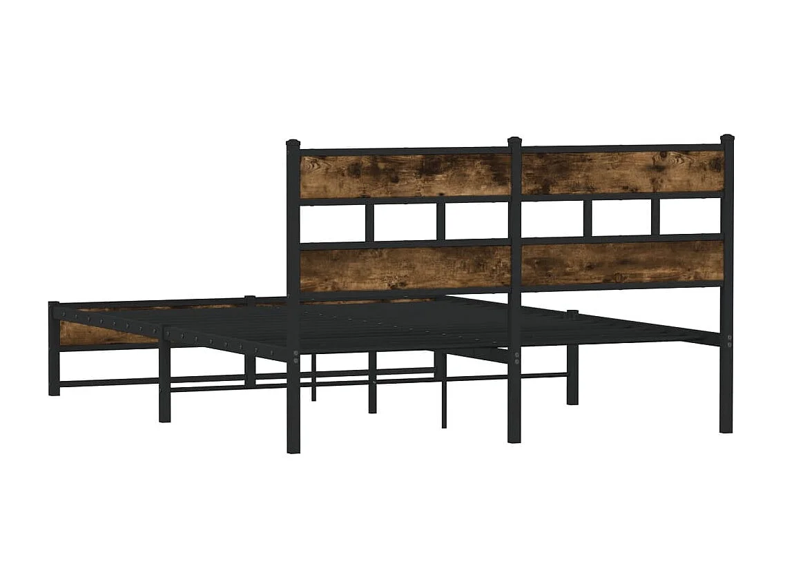Metallbett ohne Matratze Räuchereiche 150x200 cm