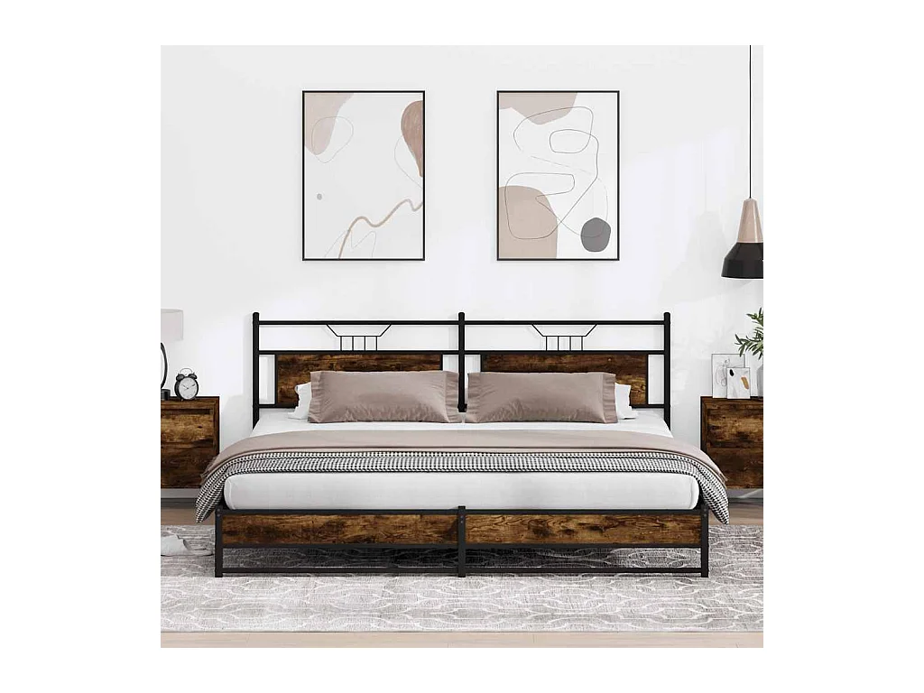 Giroletto senza Materaso in Metallo Rovere Fumo 200x200 cm