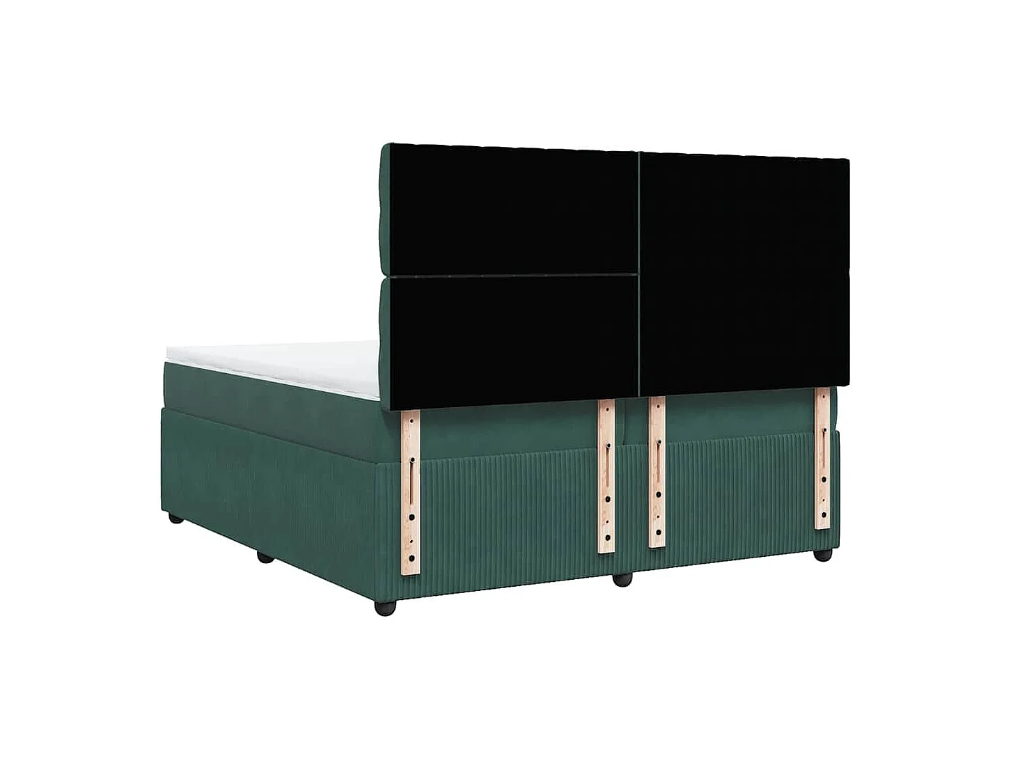 Boxspringbett mit Matratze Dunkelgrün 200x200 cm Samt