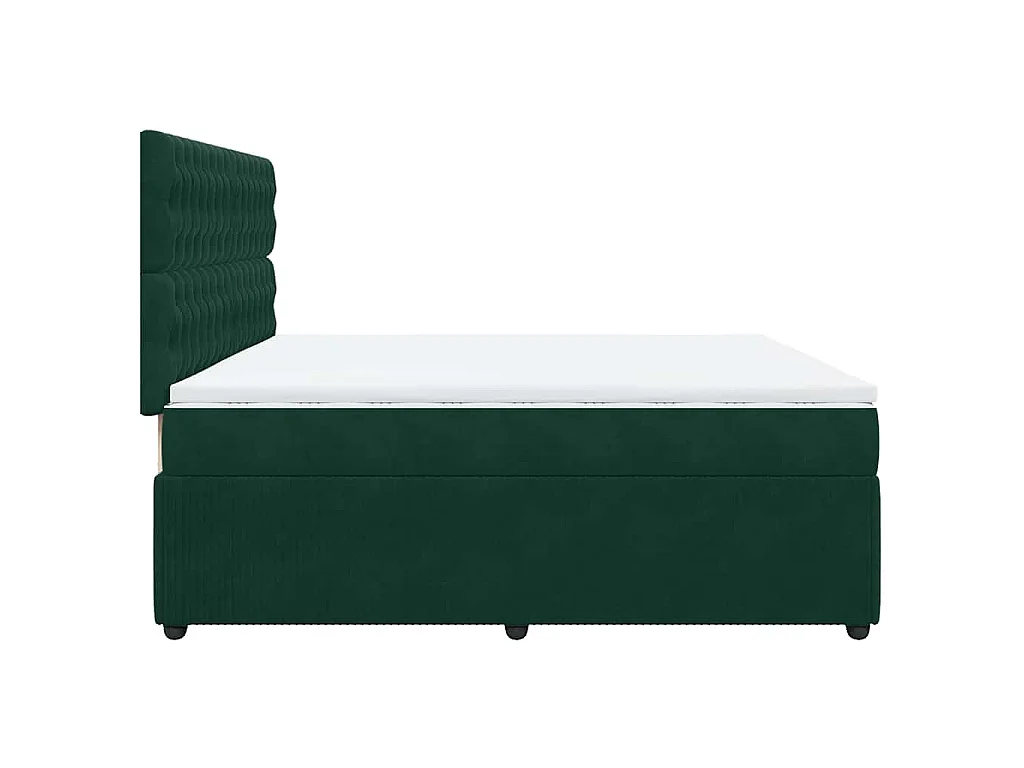 Boxspringbett mit Matratze Dunkelgrün 200x200 cm Samt
