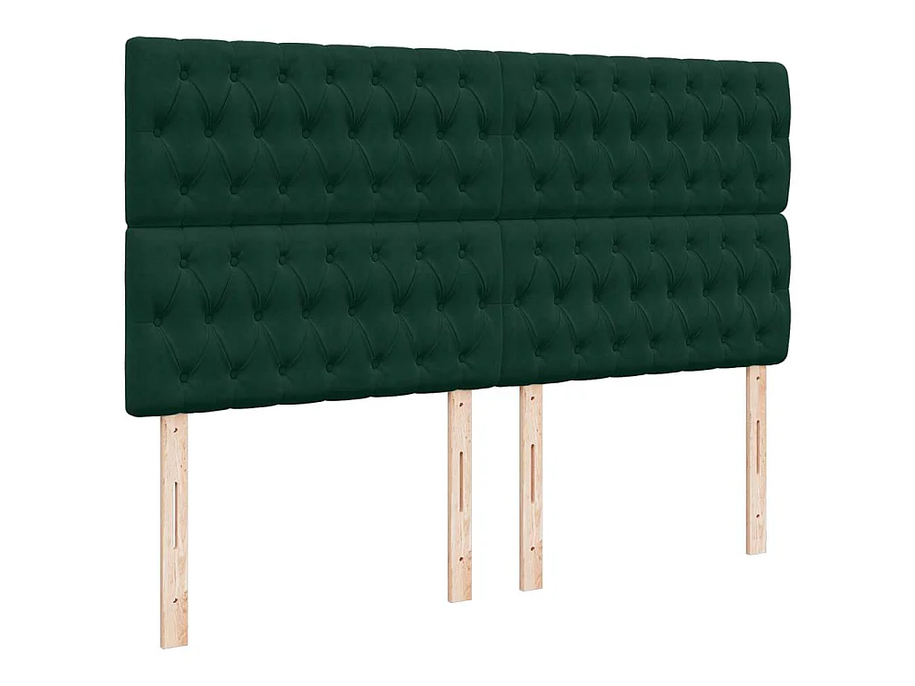 Boxspringbett mit Matratze Dunkelgrün 200x200 cm Samt