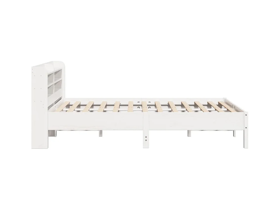 Estructura de cama sin colchón madera de pino blanca 150x200 cm