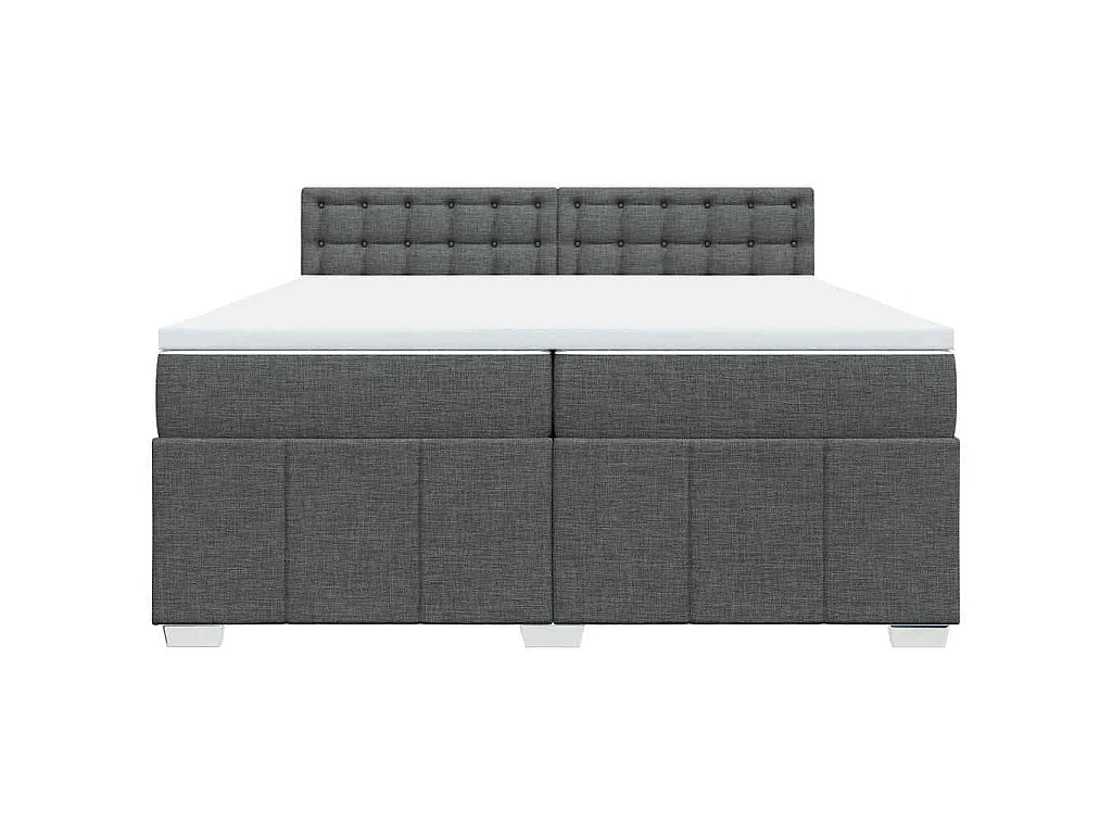 Cama com molas/colchão 200x200 cm tecido cinzento-escuro