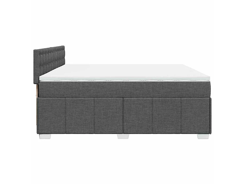 Cama com molas/colchão 200x200 cm tecido cinzento-escuro