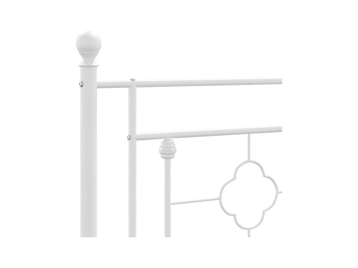 Bettgestell mit Kopf- und Fußteil Metall Weiß 193x203 cm