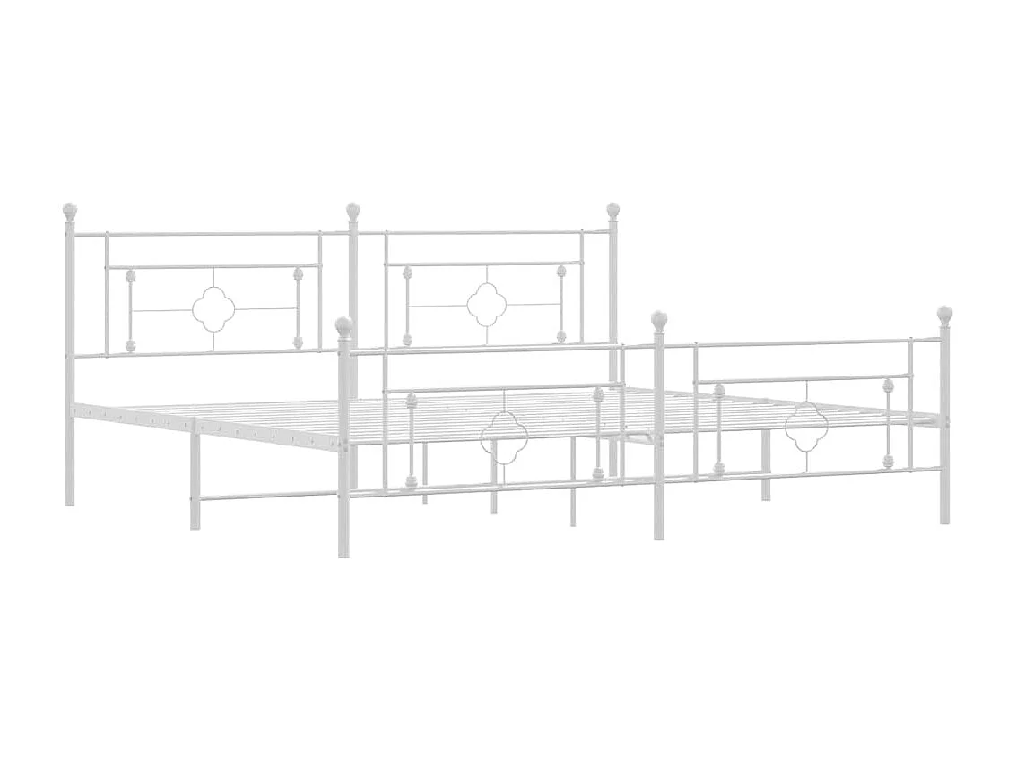 Bedframe met hoofd- en voeteneinde metaal wit 193x203 cm
