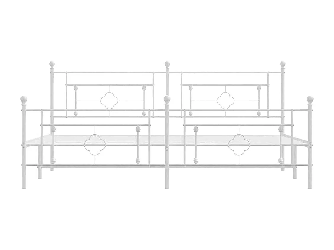 Bedframe met hoofd- en voeteneinde metaal wit 193x203 cm