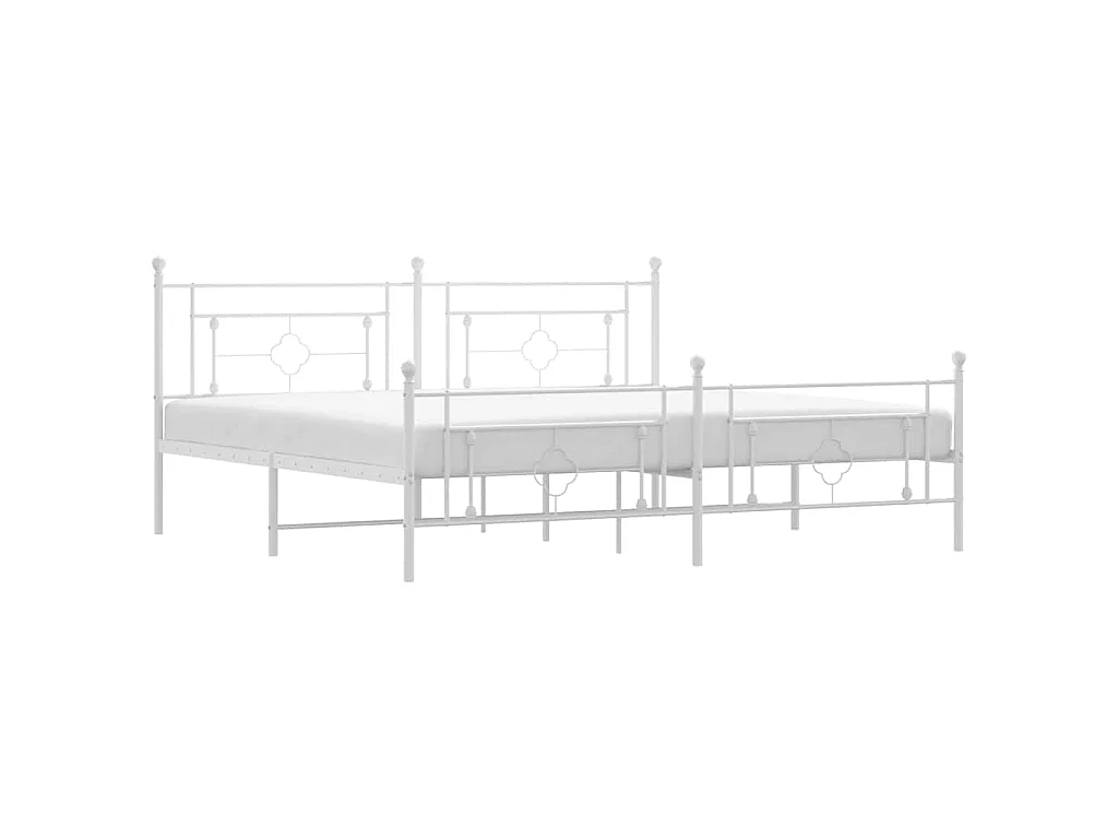 Bedframe met hoofd- en voeteneinde metaal wit 193x203 cm