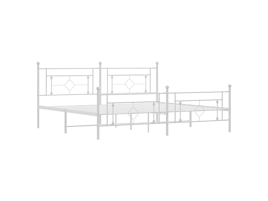 Bedframe met hoofd- en voeteneinde metaal wit 193x203 cm