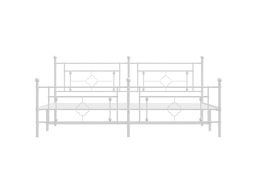 Bedframe met hoofd- en voeteneinde metaal wit 193x203 cm
