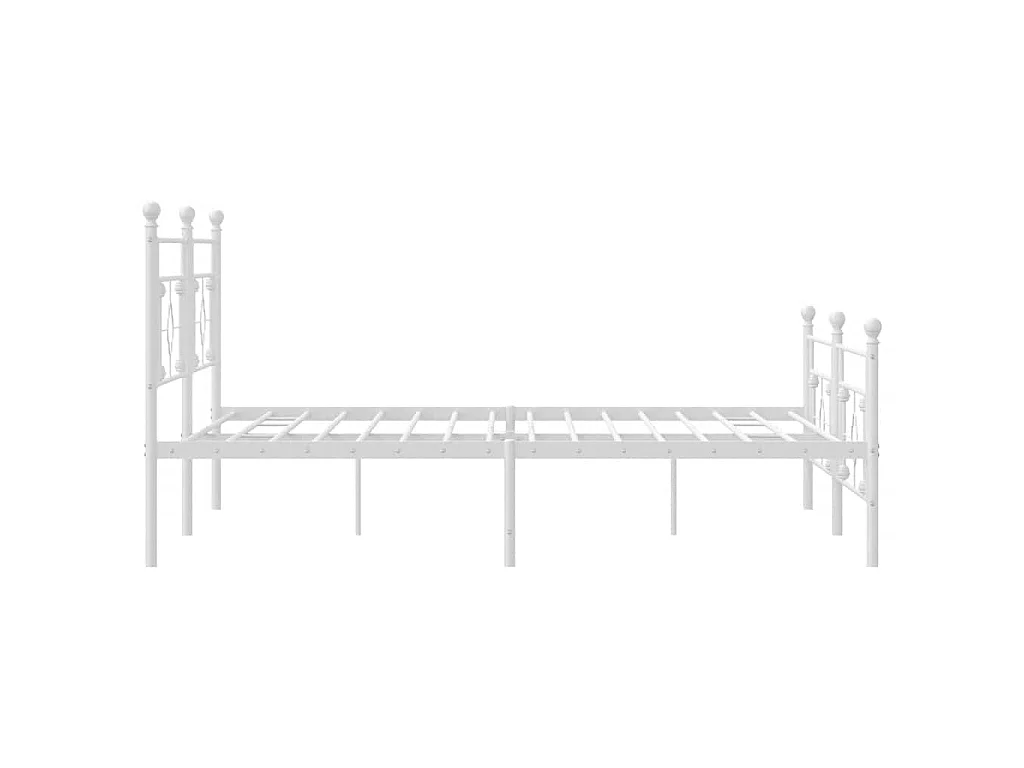 Bedframe met hoofd- en voeteneinde metaal wit 193x203 cm