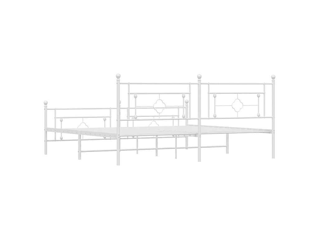 Bedframe met hoofd- en voeteneinde metaal wit 193x203 cm