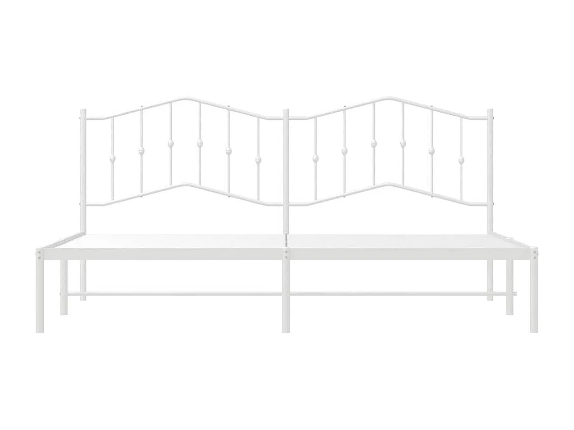 Cadre de lit métal sans matelas et tête de lit blanc 193x203 cm