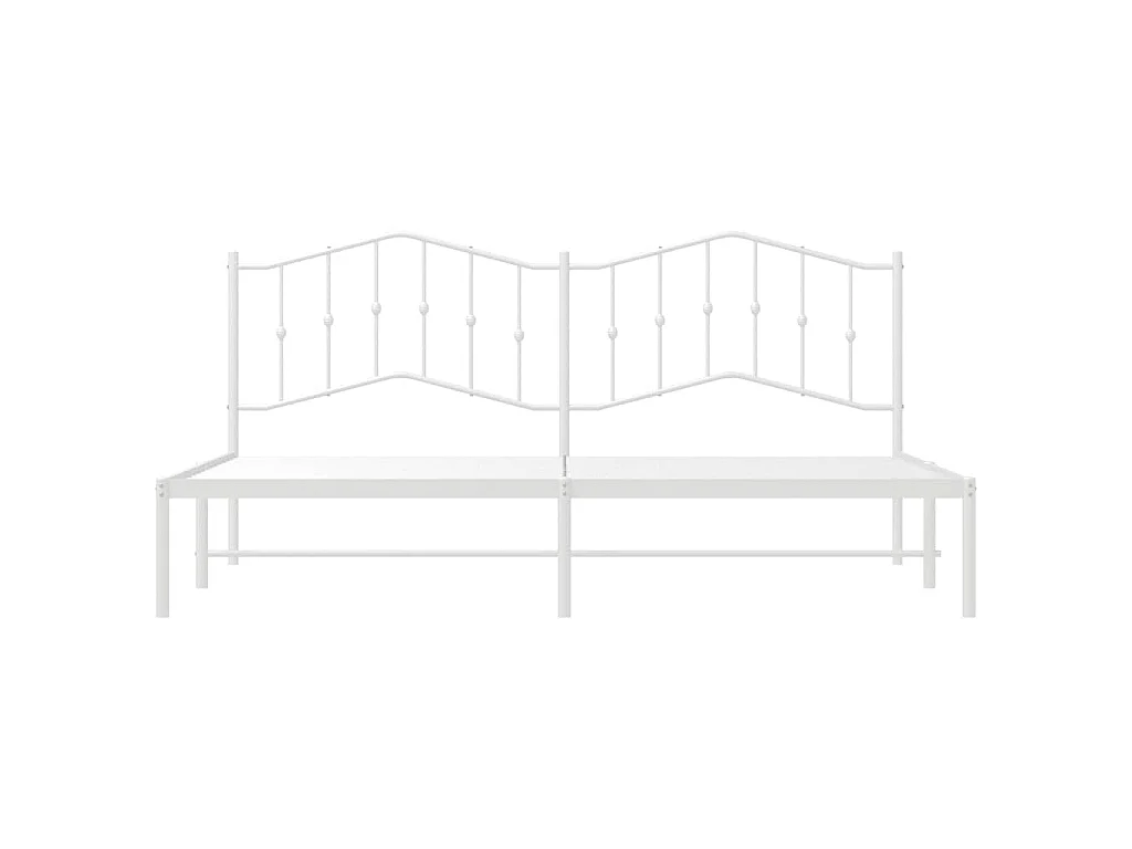 Bettgestell mit Kopfteil Metall Weiß 193x203 cm