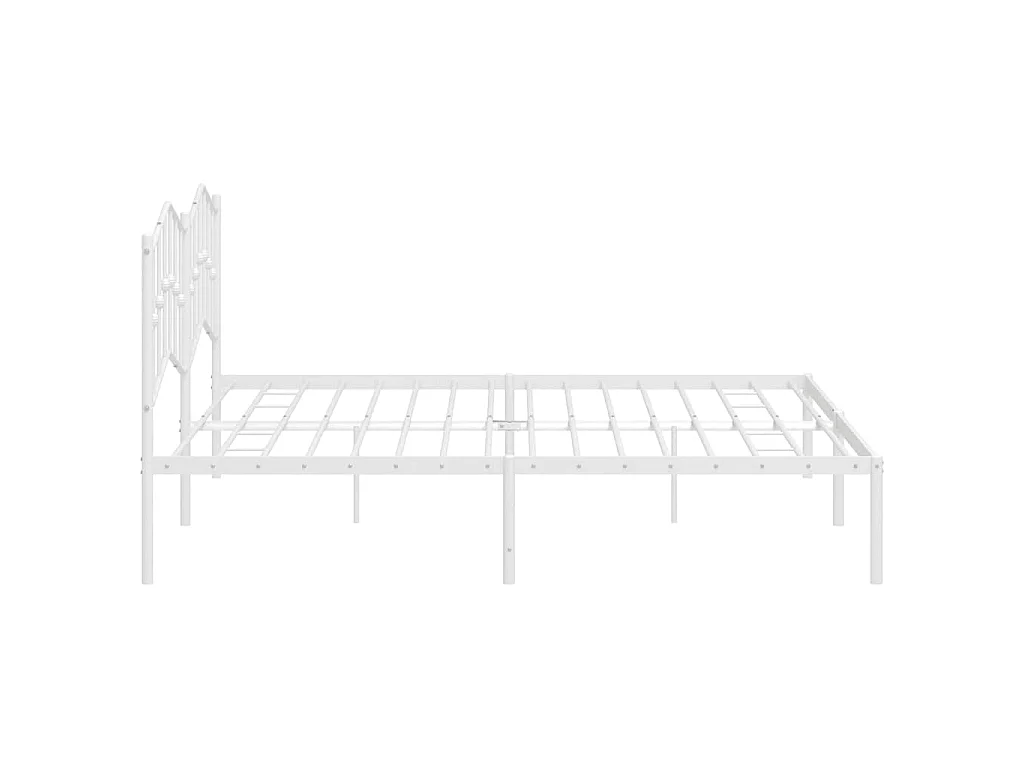 Bettgestell mit Kopfteil Metall Weiß 193x203 cm