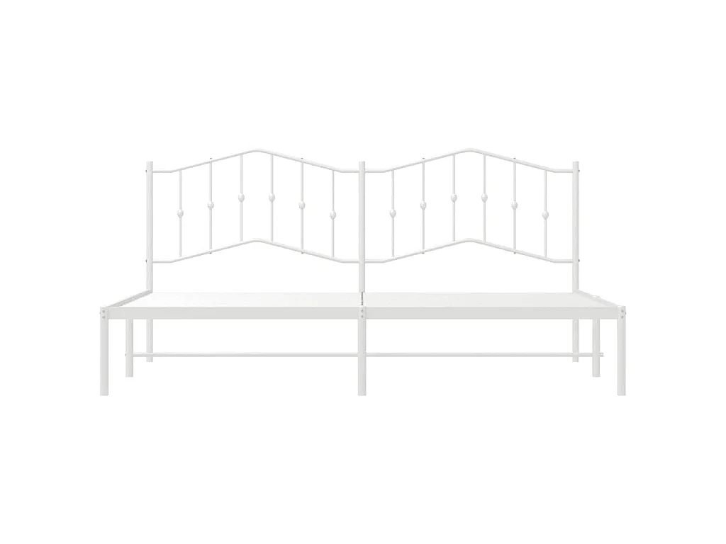 Cadre de lit métal sans matelas et tête de lit blanc 193x203 cm