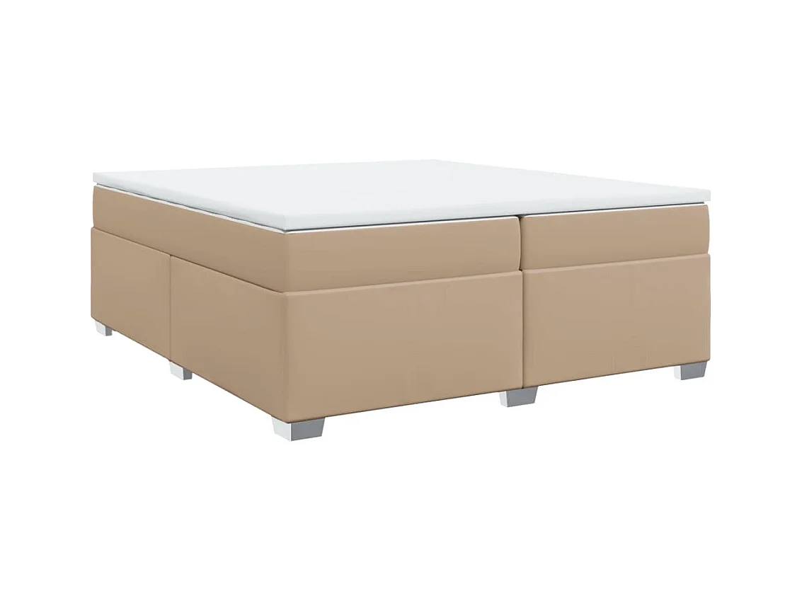 Boxspringbett Matratze Cappuccino-Braun 200x200cm Kunstleder