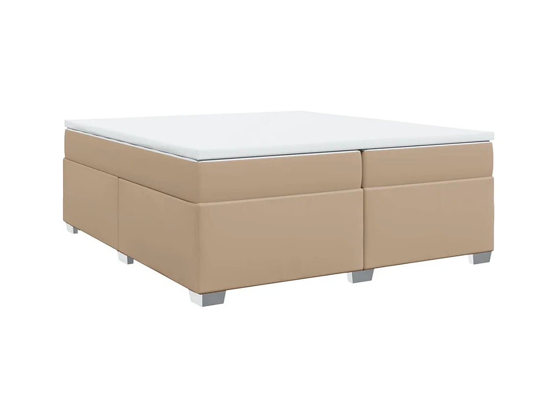 Boxspringbett Matratze Cappuccino-Braun 200x200cm Kunstleder