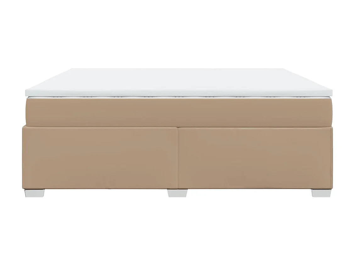 Boxspringbett Matratze Cappuccino-Braun 200x200cm Kunstleder