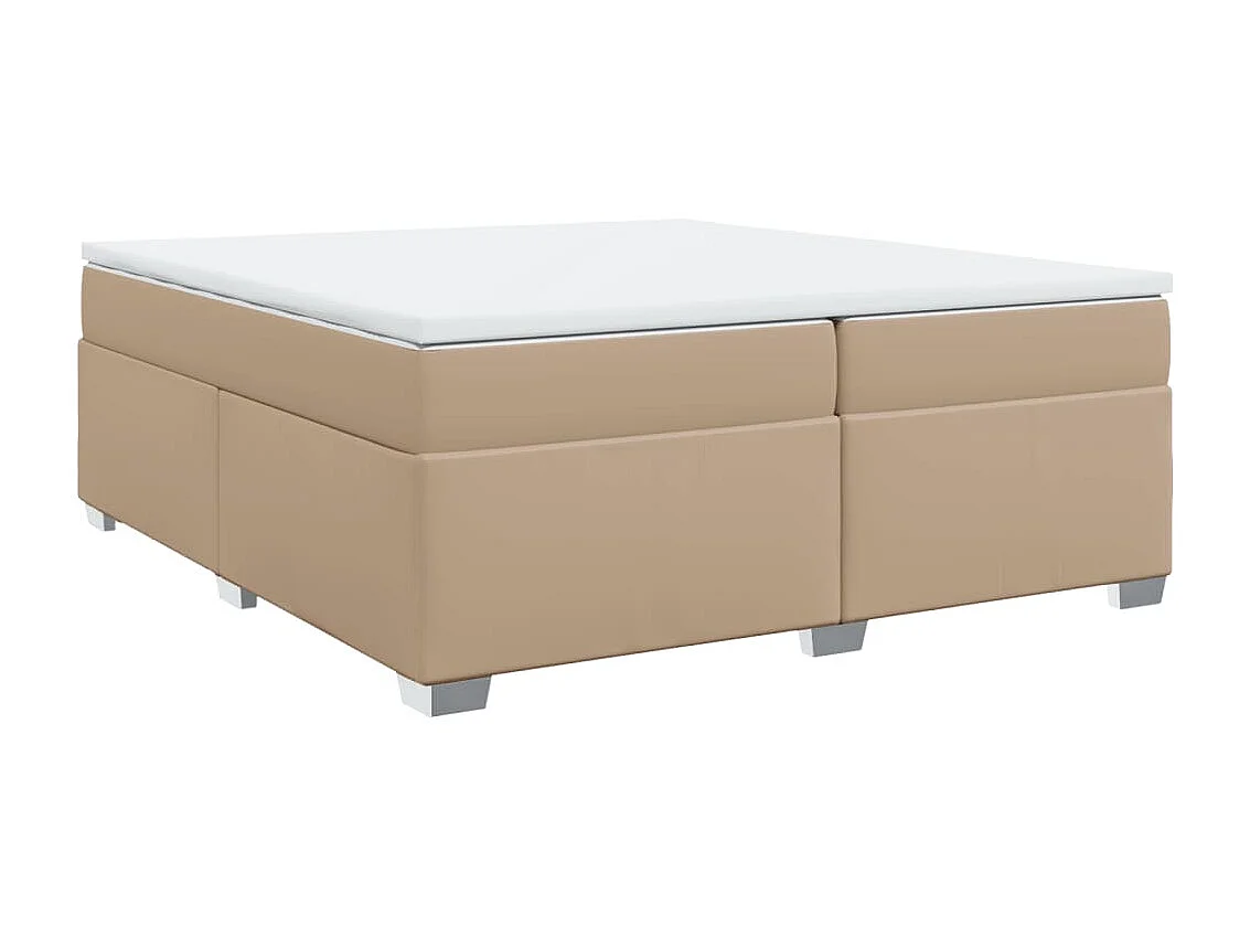 Boxspringbett Matratze Cappuccino-Braun 200x200cm Kunstleder