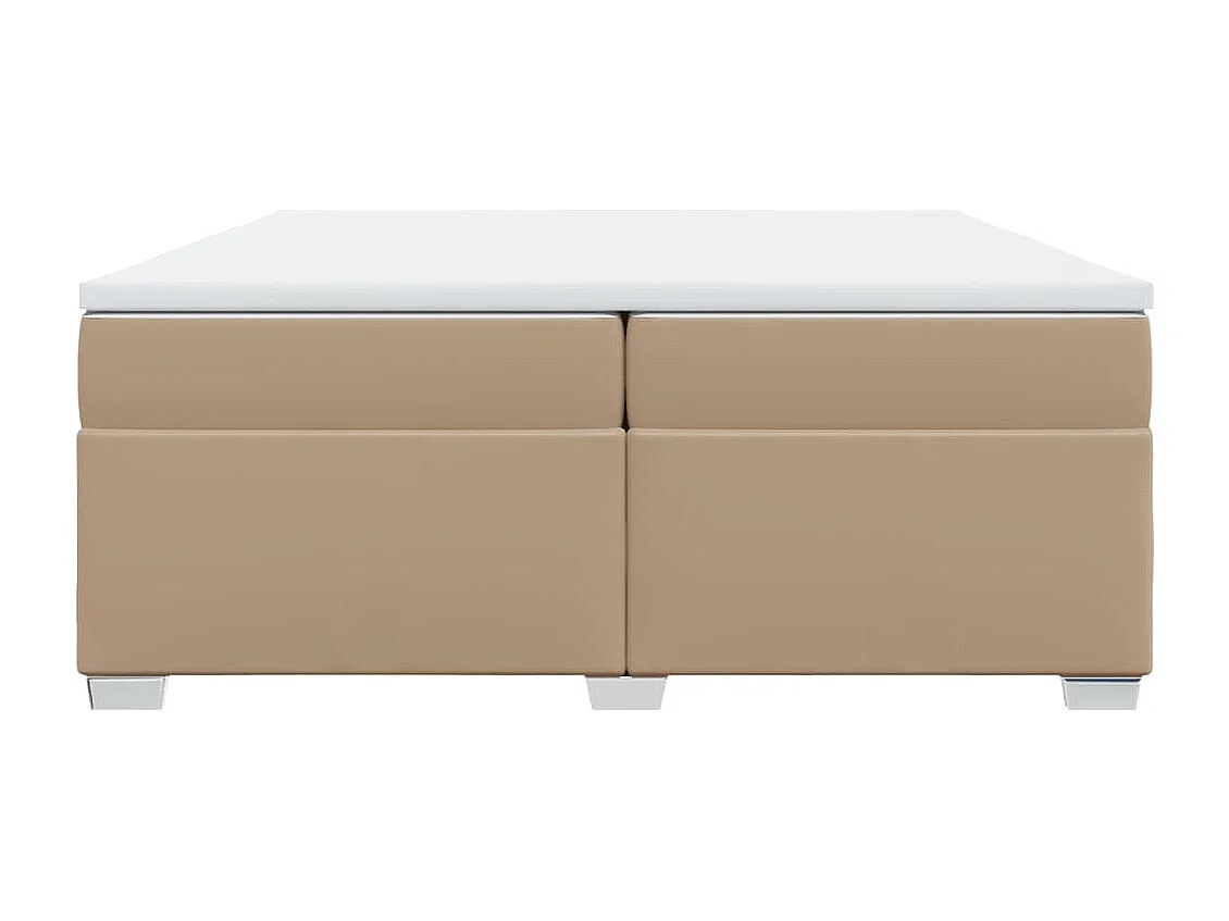Boxspringbett Matratze Cappuccino-Braun 200x200cm Kunstleder