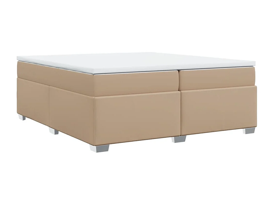 Boxspringbett Matratze Cappuccino-Braun 200x200cm Kunstleder