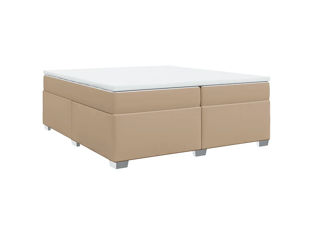 Sommier à lattes de lit avec matelas Cappuccino 200x200 cm