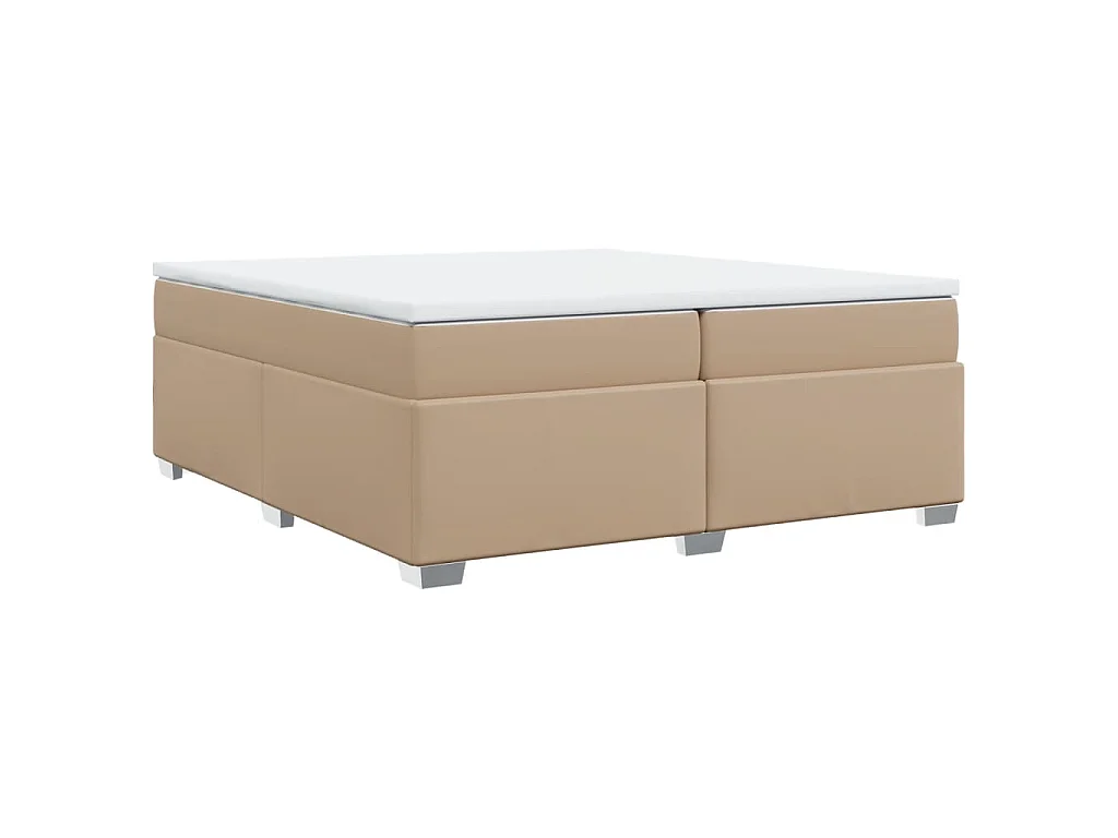 Sommier à lattes de lit avec matelas Cappuccino 200x200 cm