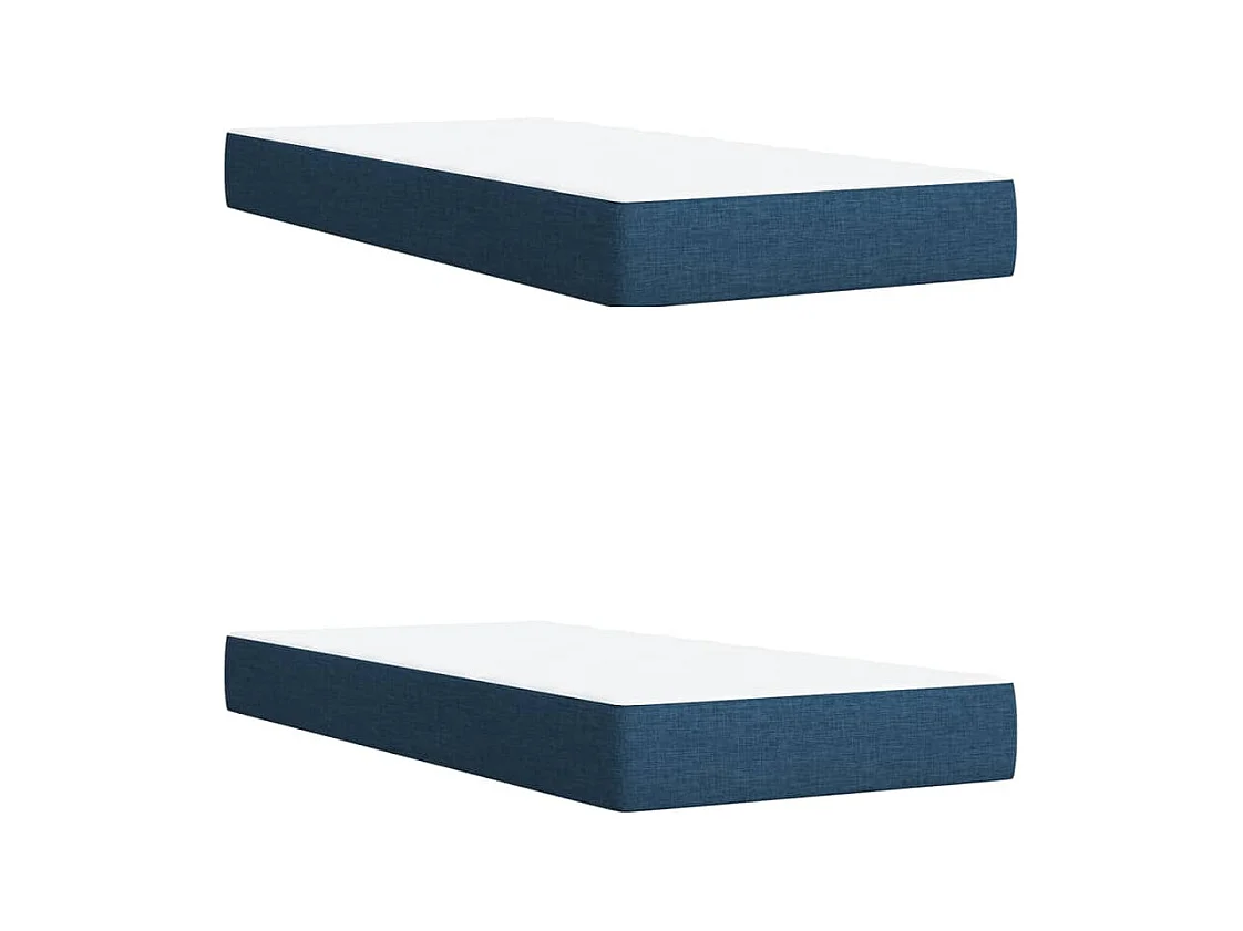 Sommier à lattes de lit avec matelas Bleu 200x200 cm Tissu