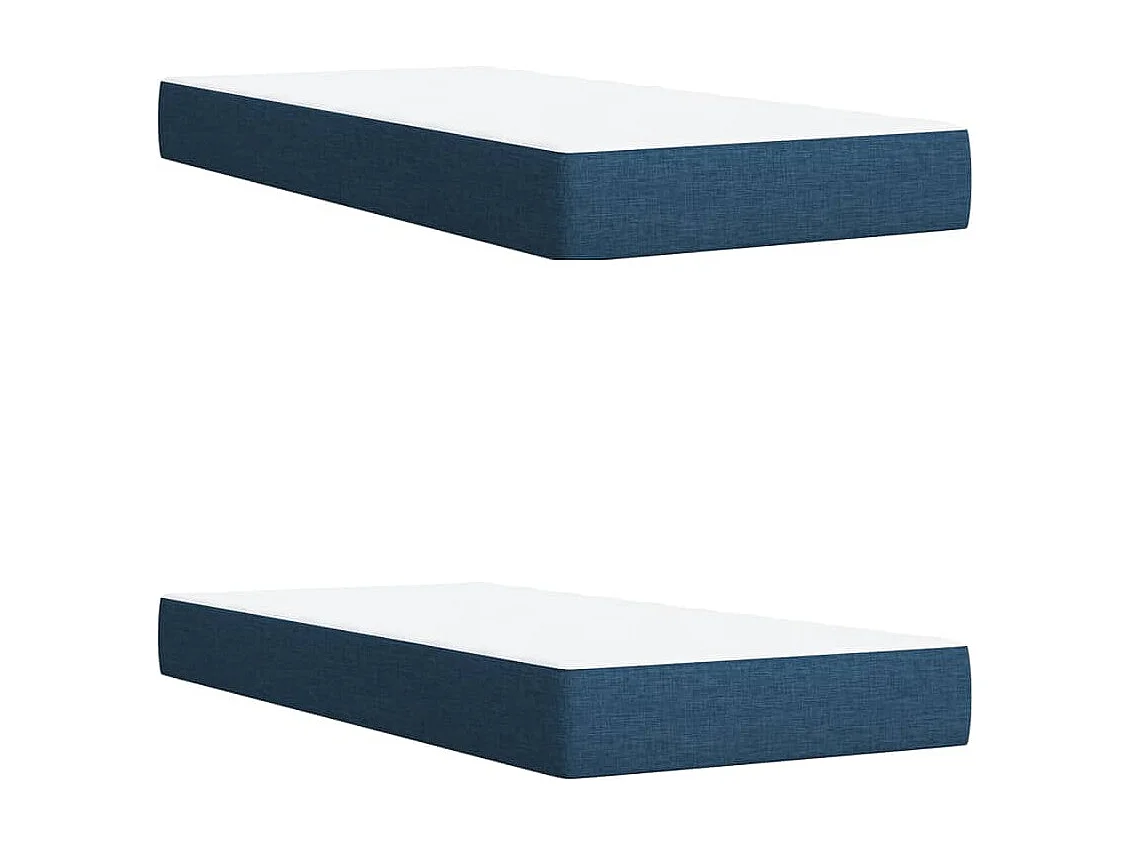 Cama com molas/colchão 200x200 cm tecido azul