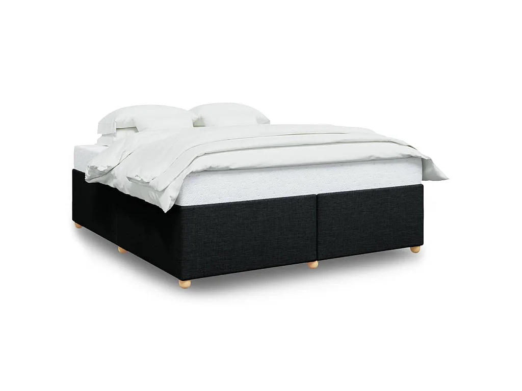 Cadre de lit sans matelas noir 200x200 cm tissu