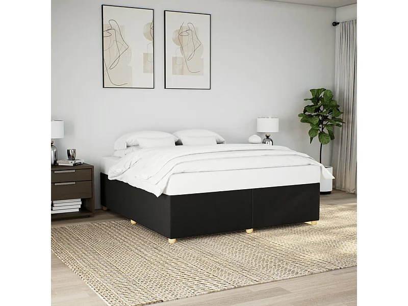 Bedframe zonder matras stof zwart 200x200 cm